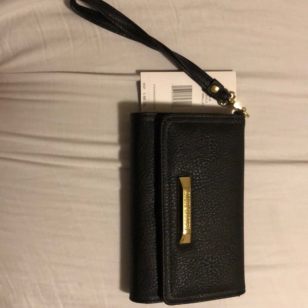 Black Steve Madden Flap Wallet